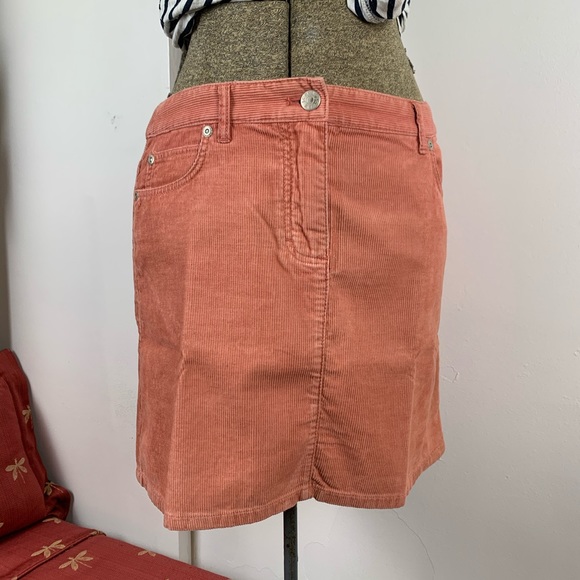 🍁 J.Crew Factory Orange Corduroy Cotton Mini - Picture 6 of 8
